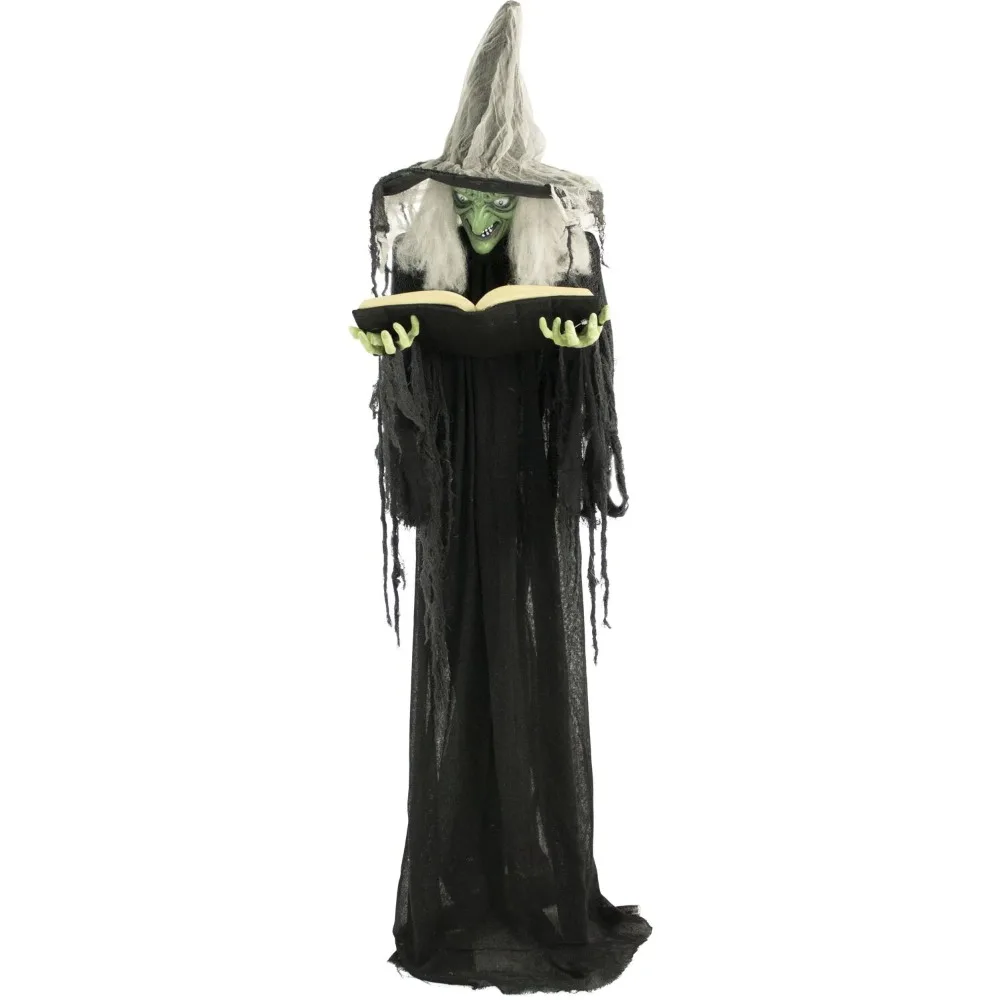 

Outdoor Holiday Decorations, Life-Size Animatronic Witch, Indoor Outdoor Halloween Decoration, Multi-Color Halloween Decoration