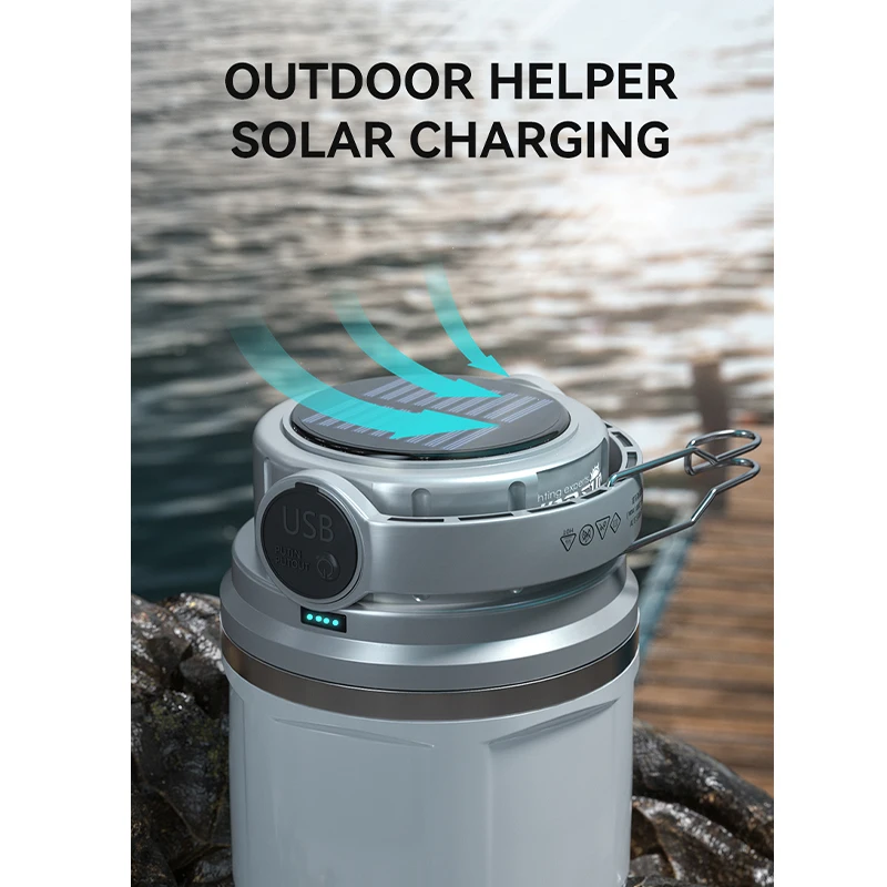 Warsun-recarregável LED Lâmpada Solar, 1100 Lumen, longa resistência, Poderosa Camping Luz, Esportes ao ar livre