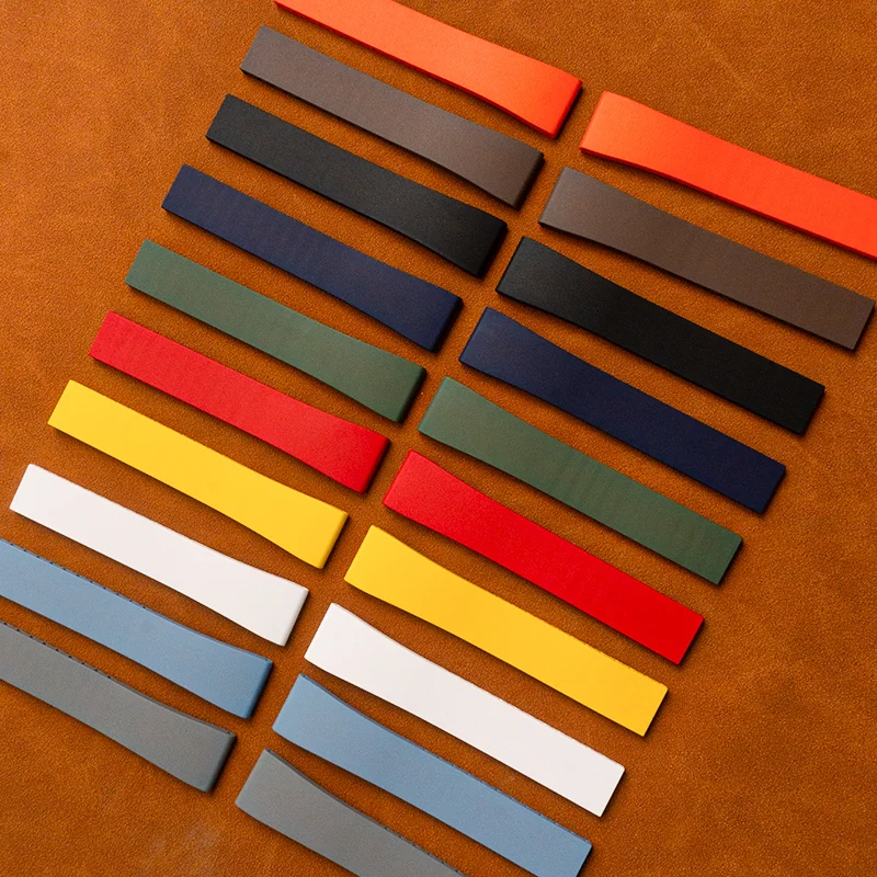 

Ремешок для часов нестандартного размера 18, 19, 20, 21, 22 мм для Rolex со сталью 316, быстросъемная пряжка-бабочка, ремешки для часов FKM, отрезанные к размере