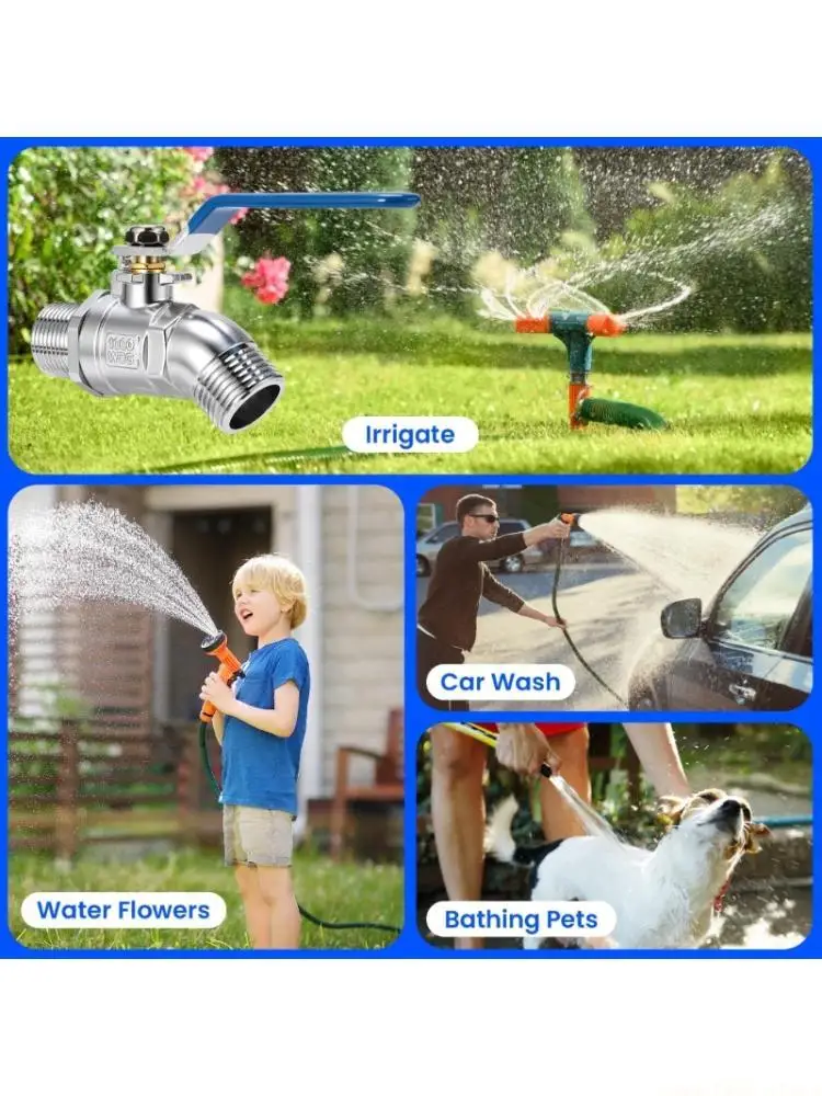 QX2E Garden Hose Water Line Shut Off with Quarter Turn Handle for Use