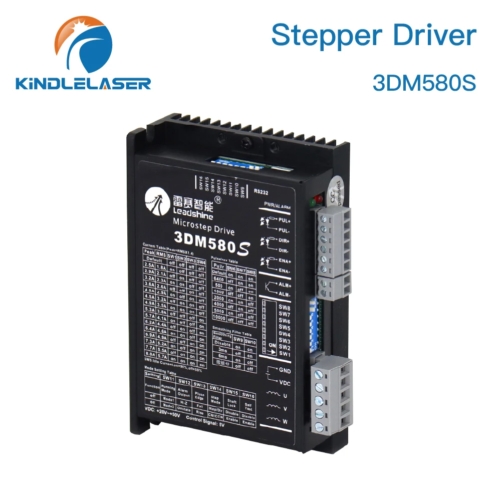 Kindlelaser 3DM580S Leadshine 3 Phase Stepper Driver 24-50VDC for Nema 23 Stepping Motor Controller CNC Cutting Machine