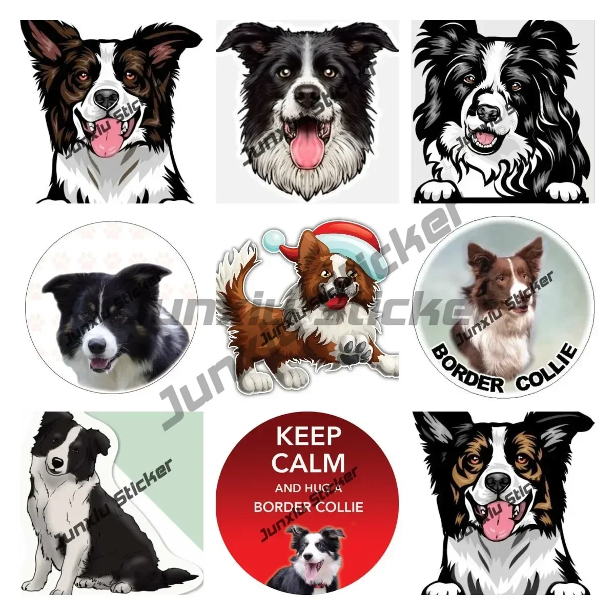 

Funny Border Collie Sticker I Love My Dog Cartoon Small Cute Pet Dog Sticking Flowers Bumper Sticker or Laptop Decal Accessories