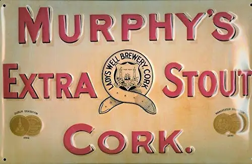 1p Keviewly Murphys Extra Stout Cork Plaque 3D Visual Effects Sign Metal Tin 8