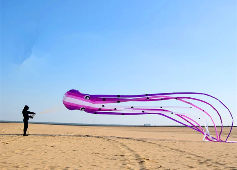 طائرة ورقية على شكل أخطبوط بطول 23 مترًا للبالغين طائرة ورقية احترافية طائرات ورقية من المصنع طائرة ورقية احترافية volantines بكرة lenkdrachen طائرة ورقية عملاقة بيبا