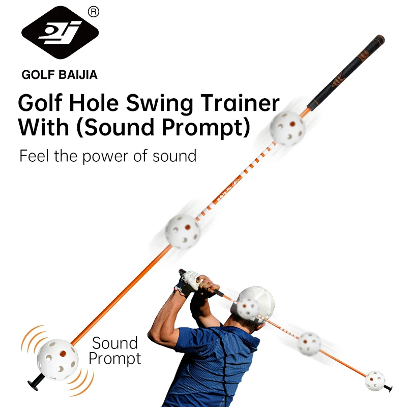 Golf Hollow Ball Swing Training Stick - Long Orange, Understand Swing Strength Through Sound