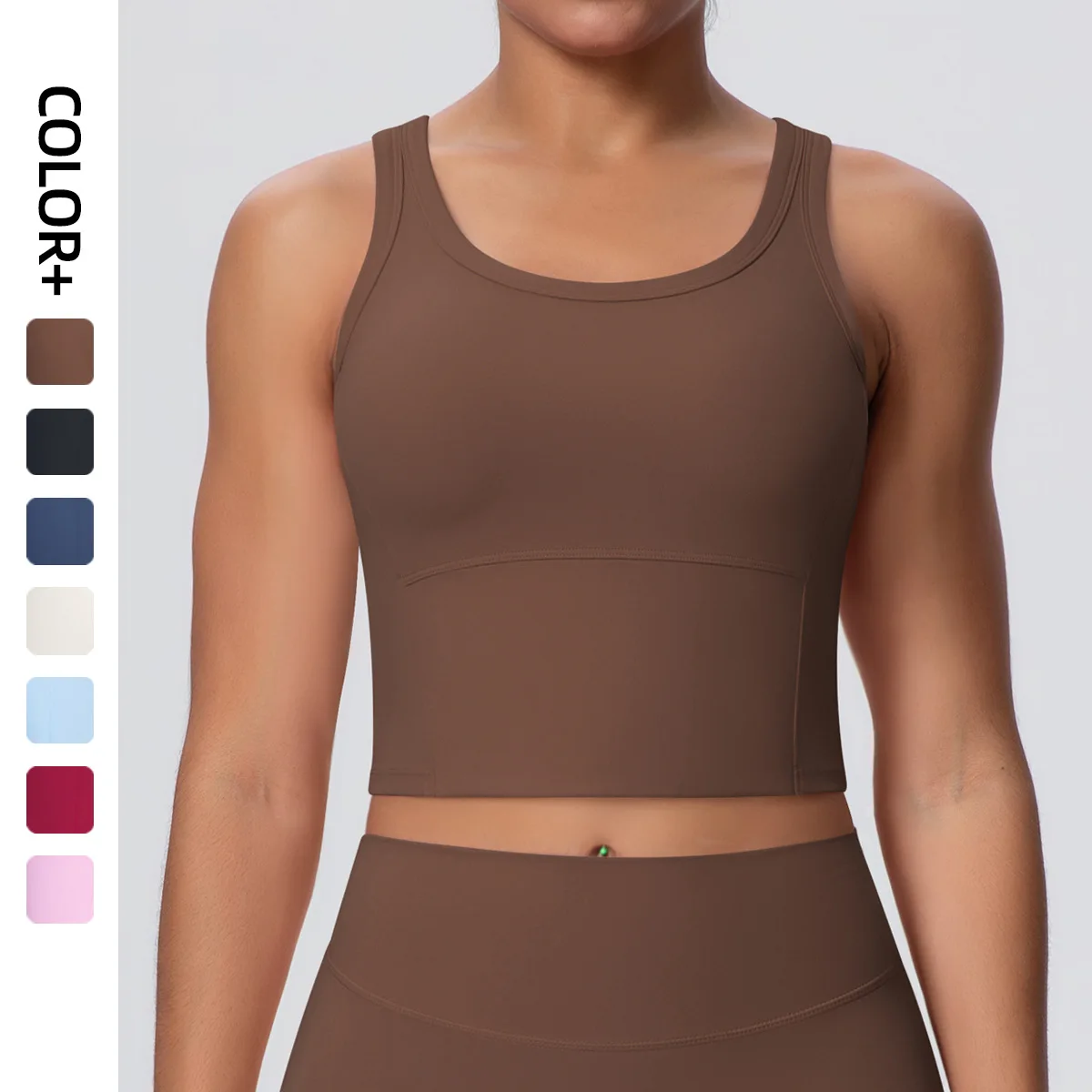 

Новый женский спортивный топ для йоги с поддержкой груди, летний, ударопрочный, для тренировок, с мягкими вставками, для фитнеса