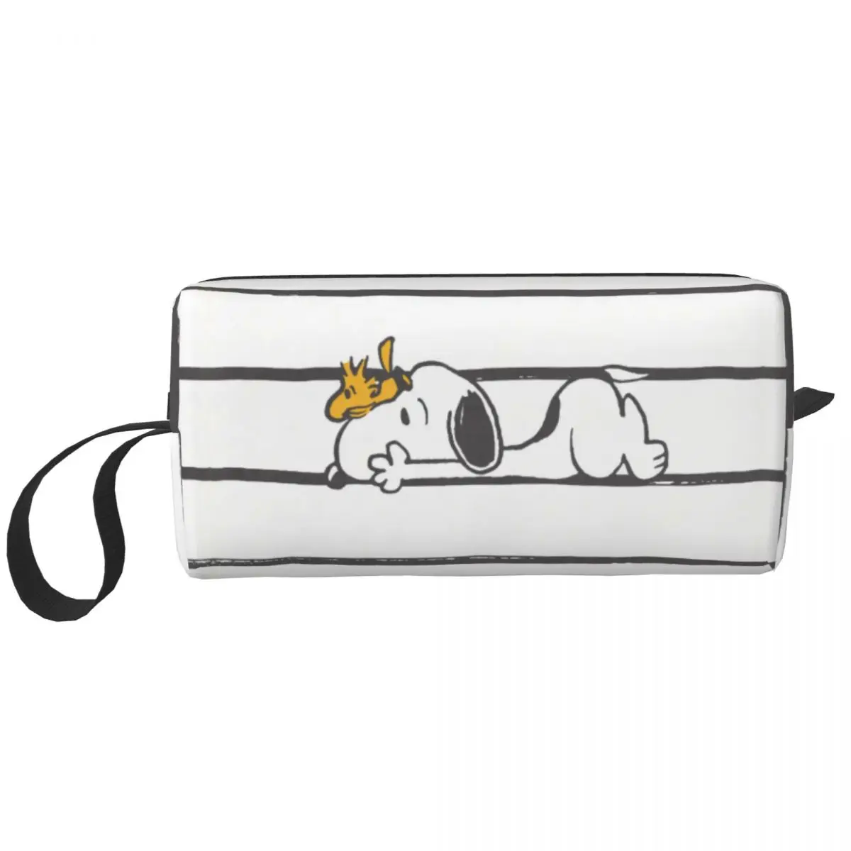 Custom Snoopy & Woodstock Smile Giggle Laugh Cosmetic Bag Women Cartoon Comic Dog Makeup Case Beauty Storage Toiletry Bags