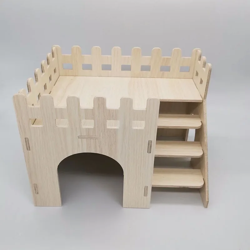 Hamster Squirrel Solid Wood Avoidance House Hedgehog Wooden House Golden Bear Nest Dutch Pig Dormitory Rutin Chicken Large House