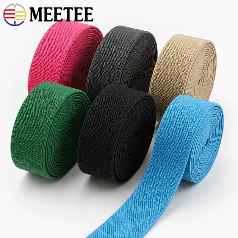 4M 10-50mm Nylon Elastic Band Soft Stretch Webbing for Waistbands Underwear Bra Straps Pants Garments Tailoring Repair Supplies