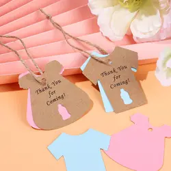 50PCS Thank You For Coming Baby Shower Hanging Tags Feeding Bottle Feet Pattern Packing Labels Christening Party Supplies Gift