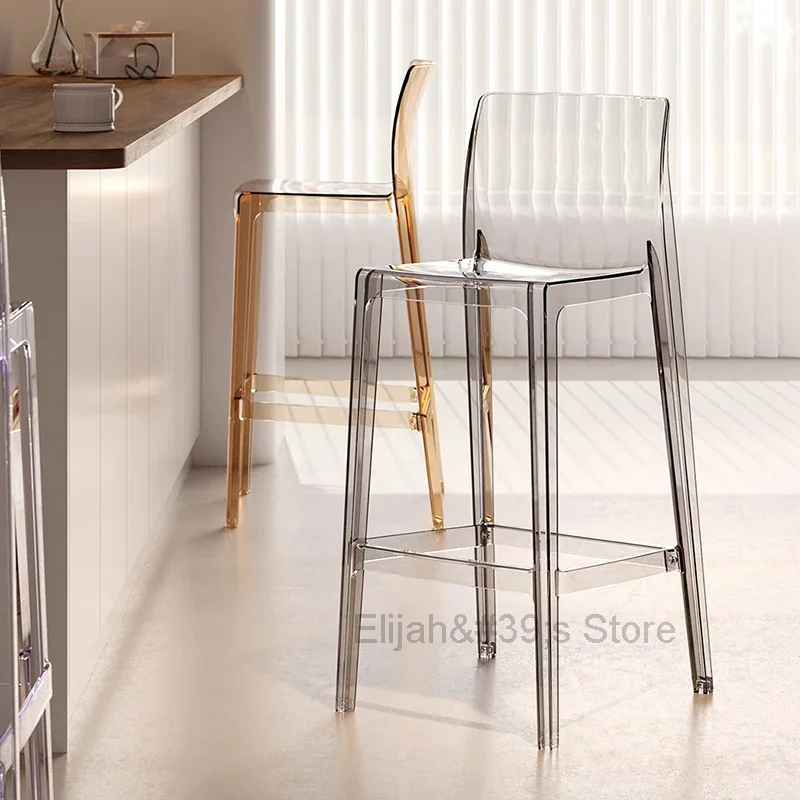 Dining Office Nordic Bar Chairs Modern Designer Acrylic Luxury Chair Stool Minimalist Taburetes De Bar Library Furniture WXH15XP