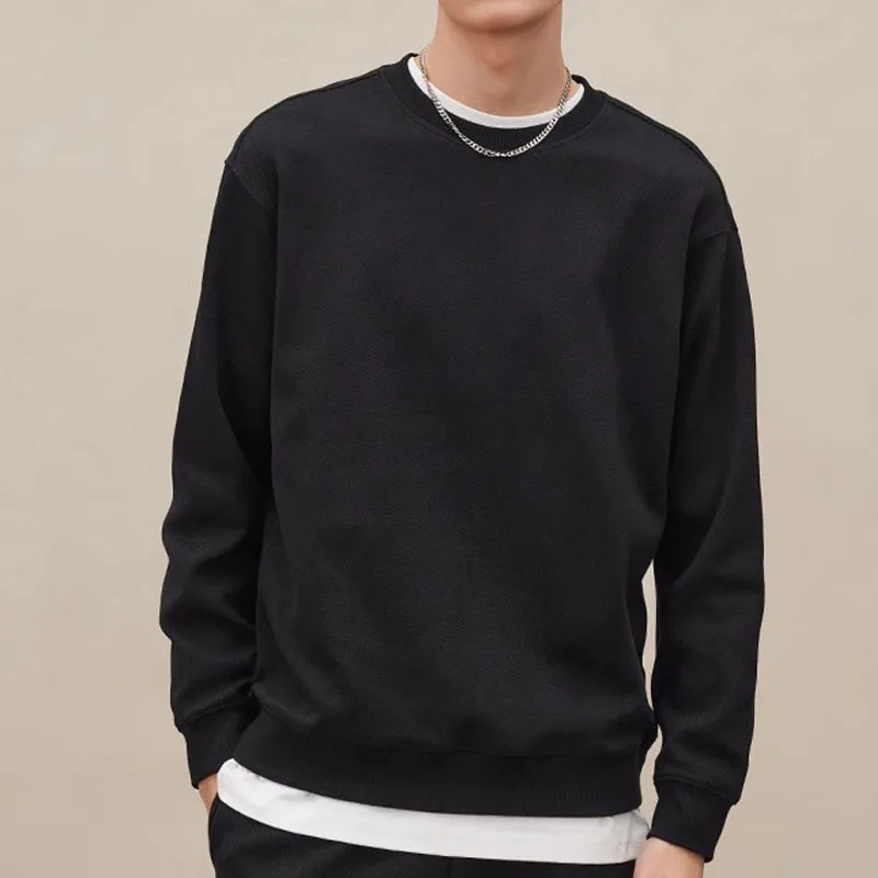 

New Autumn Fashion Brand American Lazy Style Round Neck Loose and Handsome Simple Casual Versatile Men's Long Sleeve Sweater