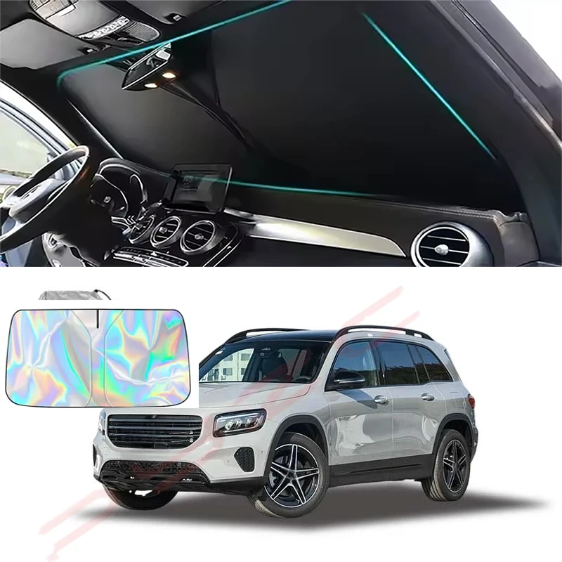 Pare-soleil pour pare-brise de voiture Mercedes-Benz GLB 2024-2026, protection UV pour vitre avant, visière de protection intérieure automobile
