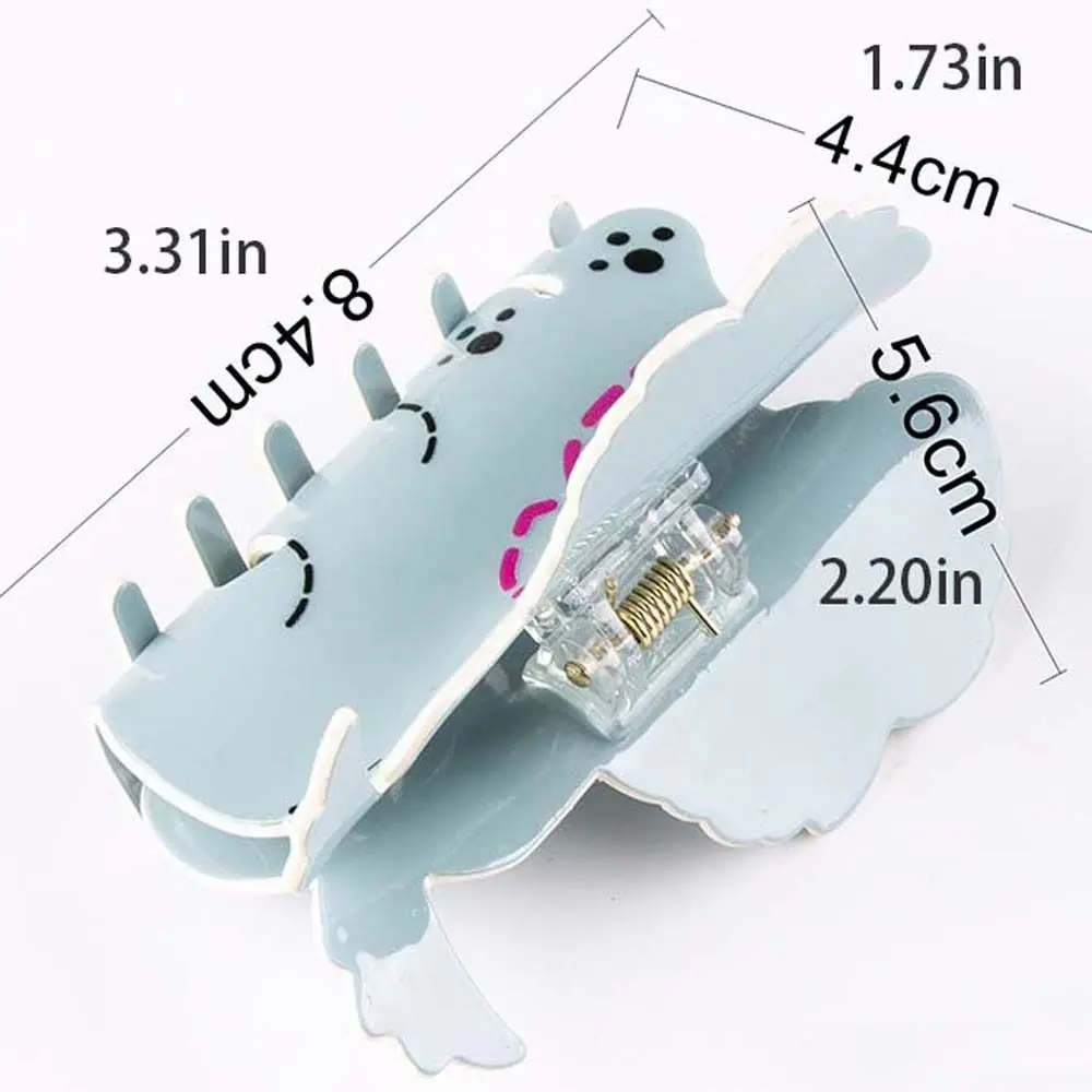 مخلب شعر الكلب الاكريليك ، النمط الكوري ، حامل ذيل الحصان ، مشبك شعر الكرتون ، غطاء رأس حيوان لطيف ، حجم كبير ، مشبك سمك القرش ، يوميا