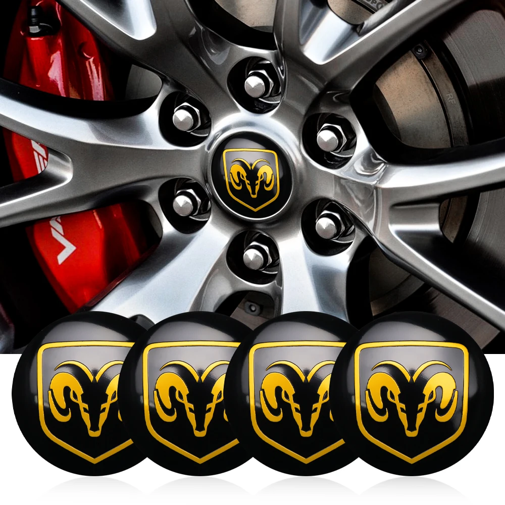 4Pcs 56MM Car Wheel Center Hub Caps Sticker Badge Accessories For Dodge Durango Caliber Neon SRT SXT Nitro Avenger Dart  Magnum view 4