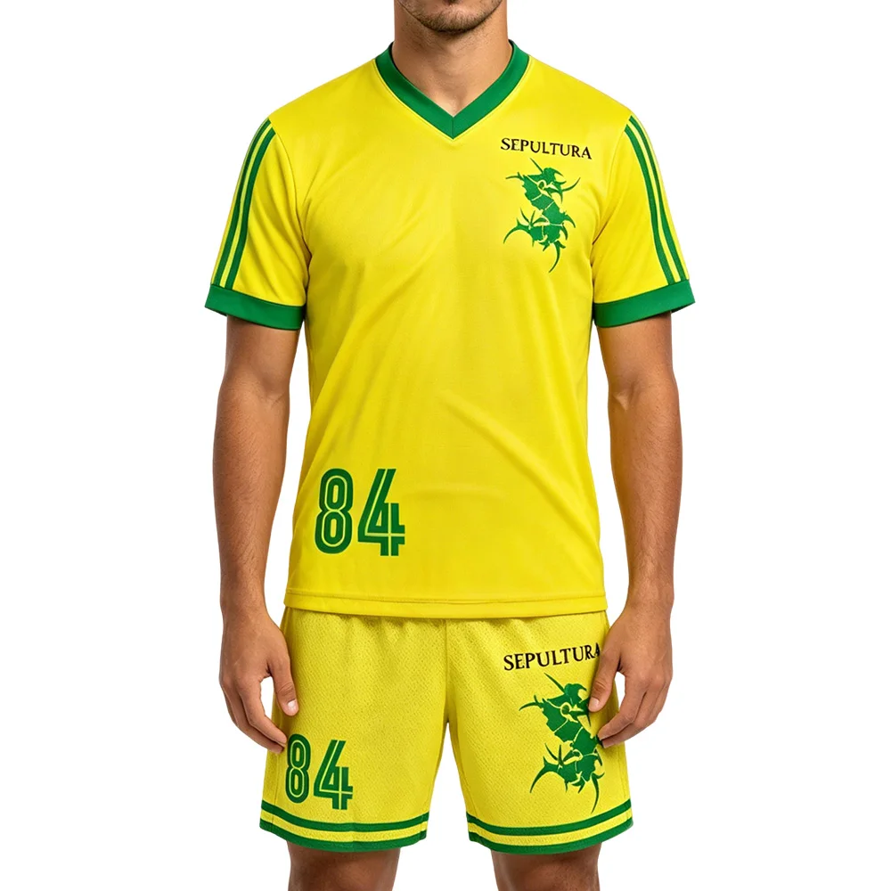 Sepultura 84 Soccer Jersey Suit Men Women Summer Loose Tshirt Set Short Sleeve Summer Outfit Unisex Streetwear Graphic Clothing