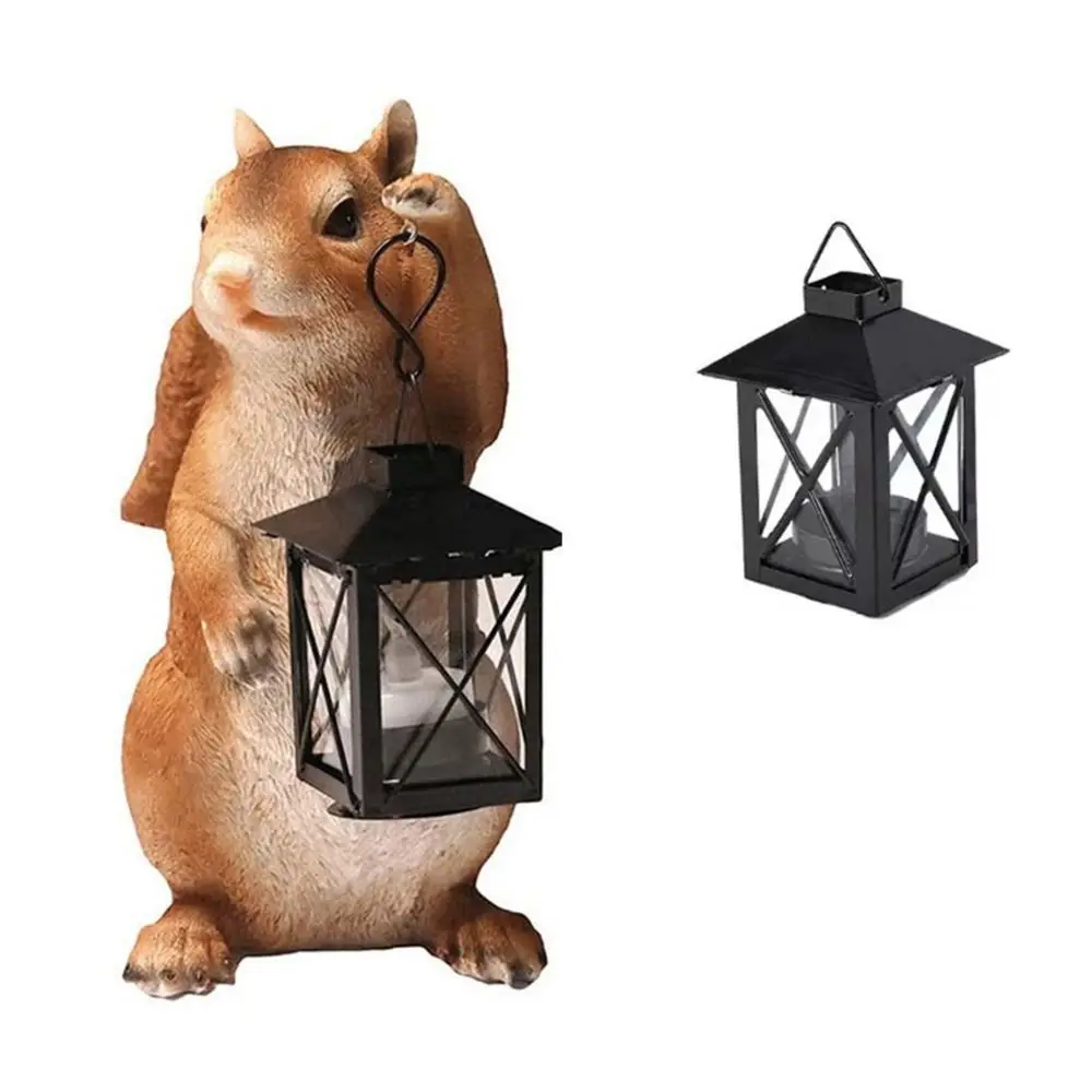 Elegant Black European Candle Holder Exquisite Stable Iron Wind Lamp Handmade Outdoor Candle Lantern Garden