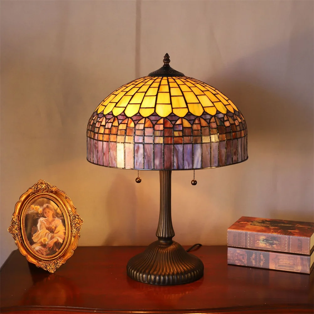 

FUMAT Tiffany Stained Glass Layers Of Art Creative Retro Living Room Study Bedroom Decorative Table Lamps