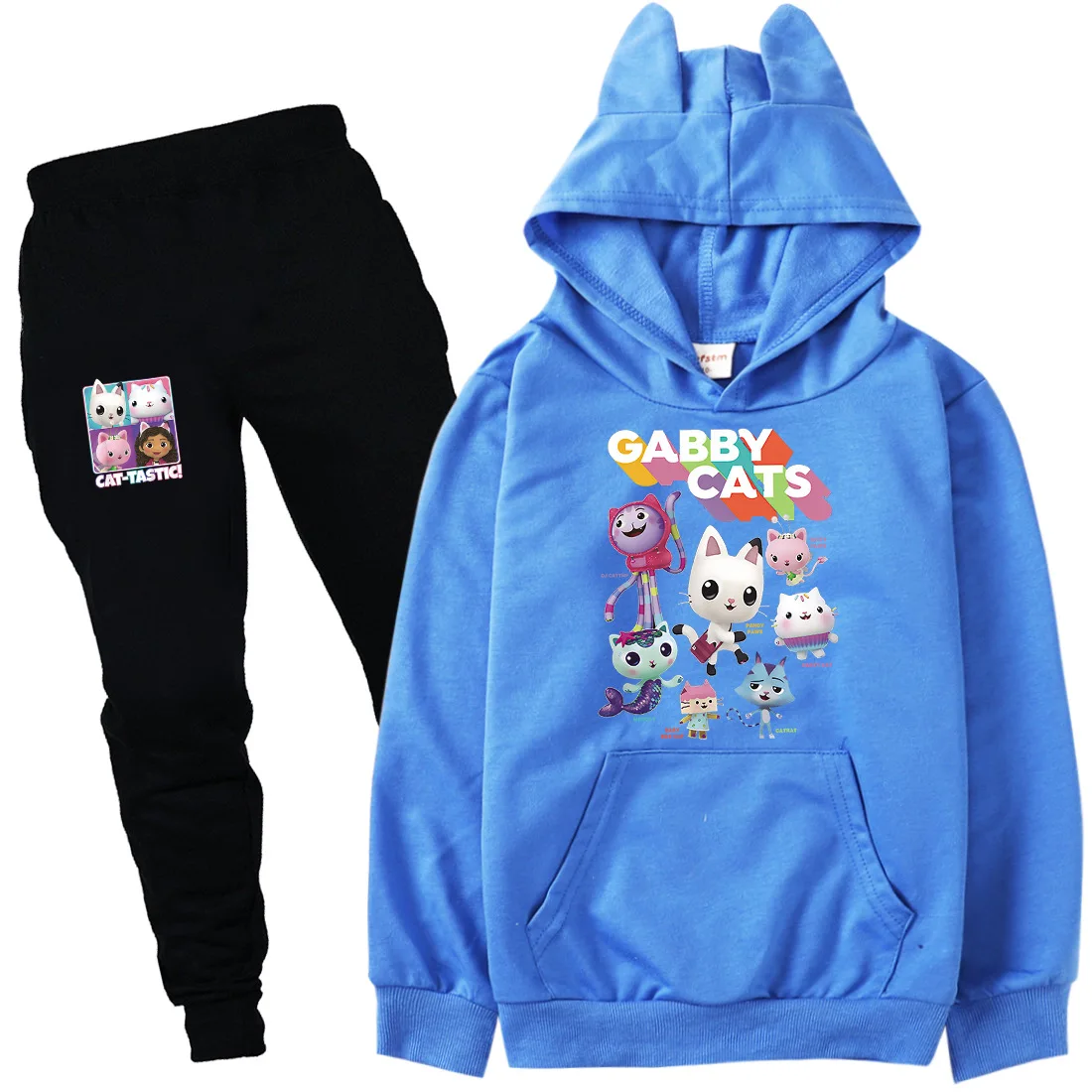 Gabby Doolhouse Clothes Kids Cats Ears Hoodies SweatPants 2pcs Sets Toddler Girls Boutique Outfits Boys Clothing Set