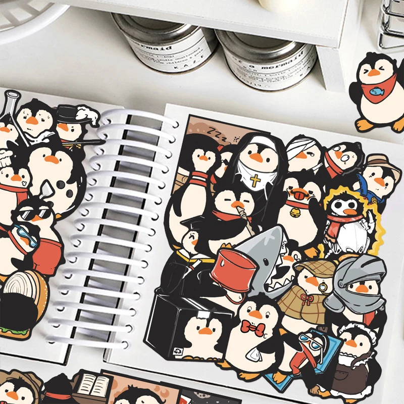 

50 шт. забавных наклеек с пингвинами, милые наклейки с арктическими животными, граффити, водонепроницаемые виниловые наклейки для ноутбуков, бутылок для воды, скейтбордов, для подростков и мальчиков