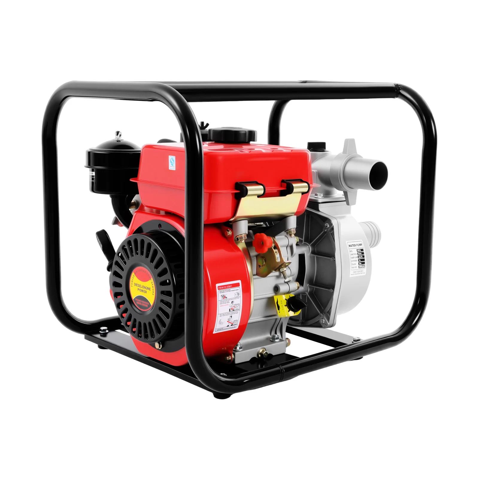 7.5hp 210cc 4-Stroke Diesel Engine Water Pump Air Cooled Single Cylinder 110gpm Flow Water Transfer Pump 2 Inch Water Pump for Farm Irrigation Drainage