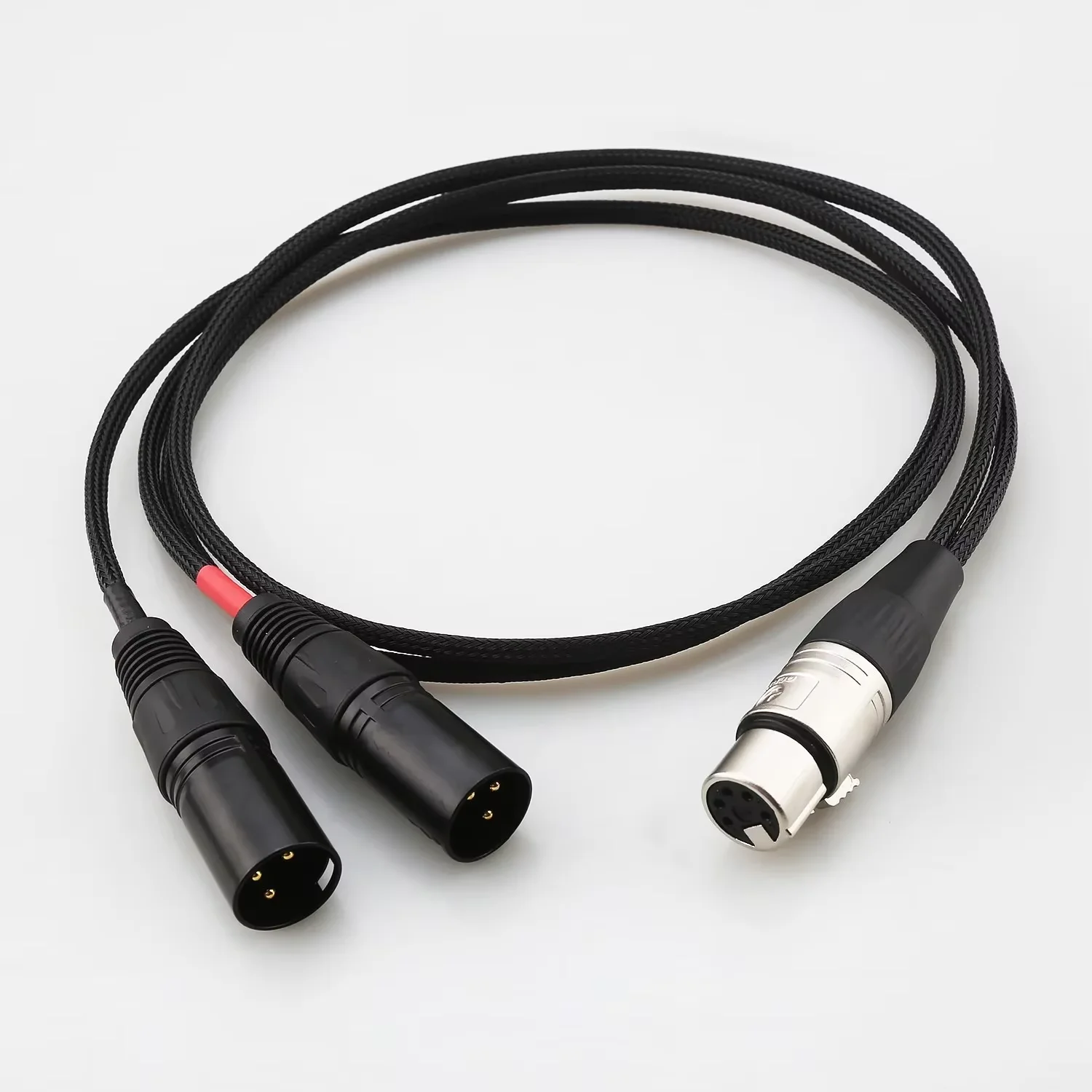 5 Pin XLR Female /male to Dual 3 Pin XLR Male Stereo Microphone Y Splitter Cable for Dual Element Mic 0.25-1.5m