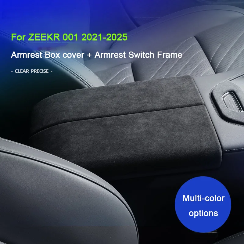 For ZEEKR 001 2021 2022 2023 2024 2025 Suede Armrest Box Panel Switch Button Frame Shell Cover Interior Mod Accessories