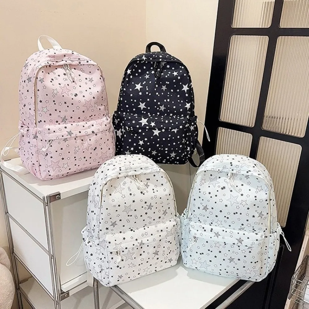 Portable Starry Sky Star Backpack Lightweight Print Nylon Backpack Shoulder Bag Korean Style Students School Bag Gift