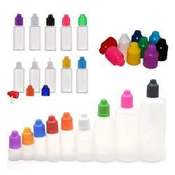 100PCS 3ml-120ml LDPE Dropper Bottles Plastic Liquid Bottles Small Empty Squeezable Refillable Bottles Eye Dropping Containers