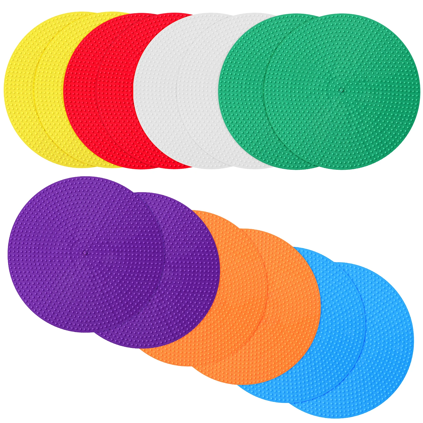 

14 Pcs Training Aids Flat Logo Plate Plastic Carpet Circles for Classroom Sitting