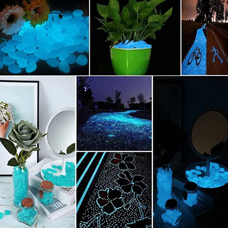 2-3cm Luminous Stones Glow In Dark Rocks In Bulk Garden Pebbles Fish Tank For Aquarium Outdoor Decoration White Mix Color 1000