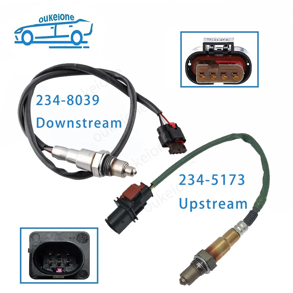 2pcs For 2015-2020 Ford Edge 2.0L 2016-2019 Explorer 2.3L Oxygen O2 Sensor Upstream Downstream 234-5173 234-8039 Car Parts