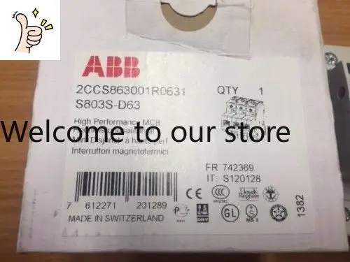 [New Original And Genuine] ABB High Breaking Miniature Circuit Breaker, S803S-D63/S803S-K63
