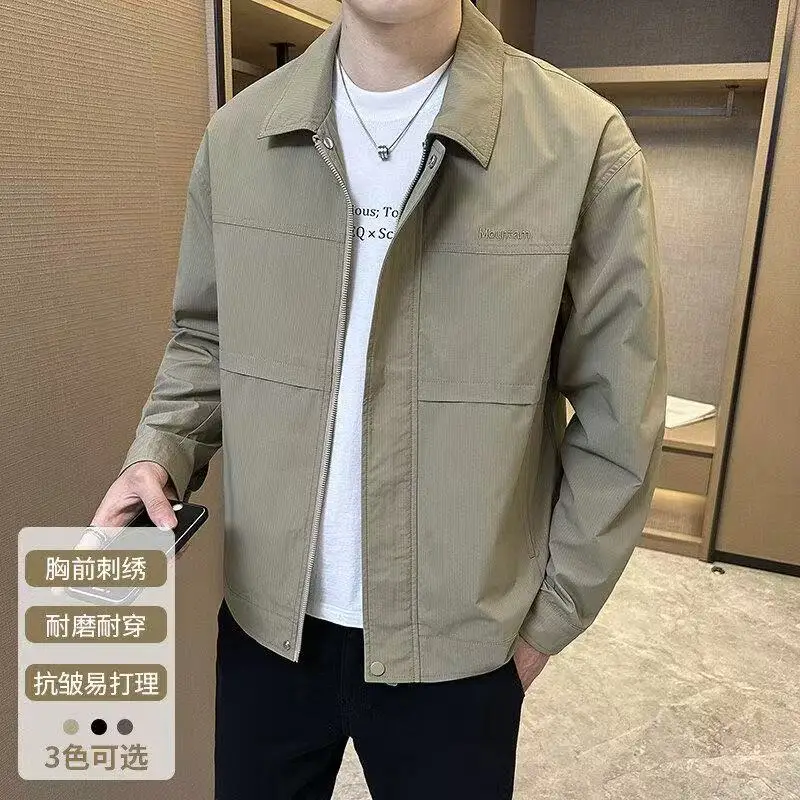 

Men's Jacket, New Spring Model, Stylish With A Turn-Down Collar, Versatile And Trendy Top For Young Men.