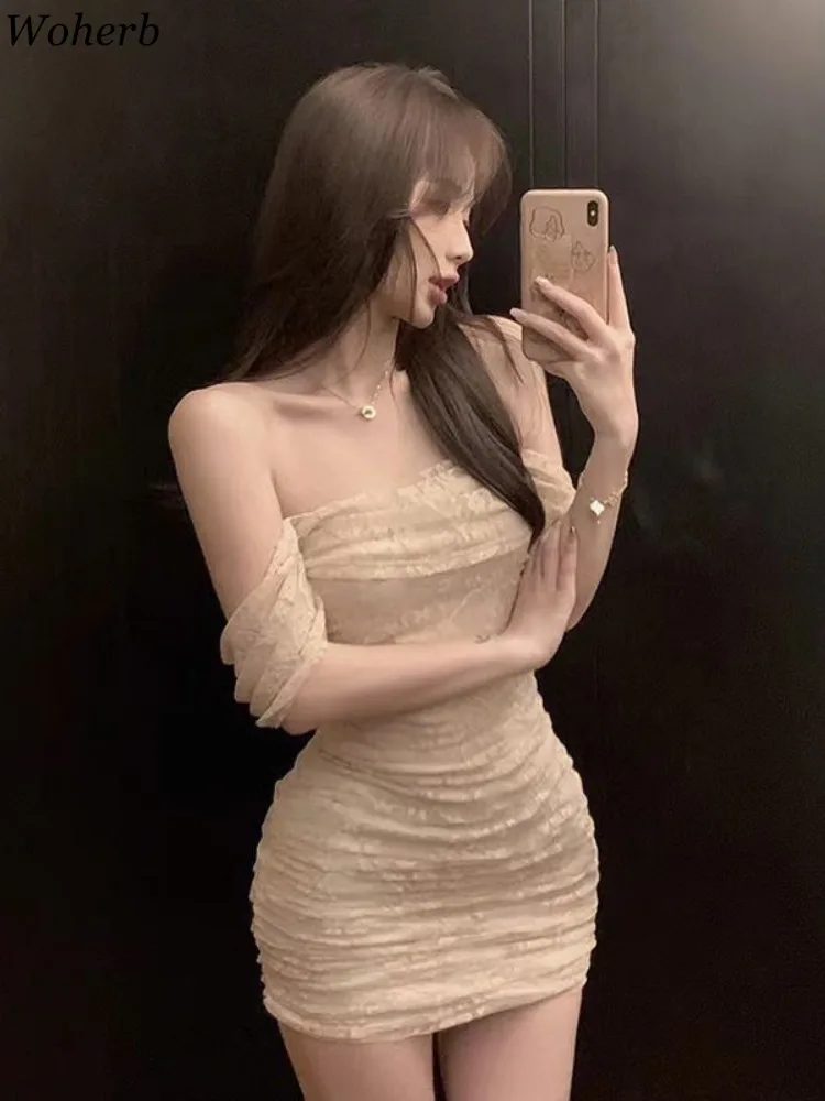 

Абрикосовое мини-сексуальное женское платье с короткими рукавами, новинка 2025 года, Vestidos Mujer, туника с разрезом на шее, женское кружевное платье с цветочным принтом, темпераментные платья