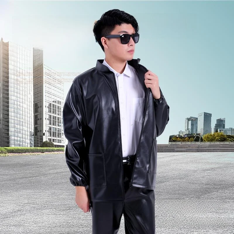 

Мужская кожаная куртка-косуха с капюшоном, тонкая, длинная, износостойкая, водо- и ветронепроницаемая, для езды, повседневная, свободного кроя