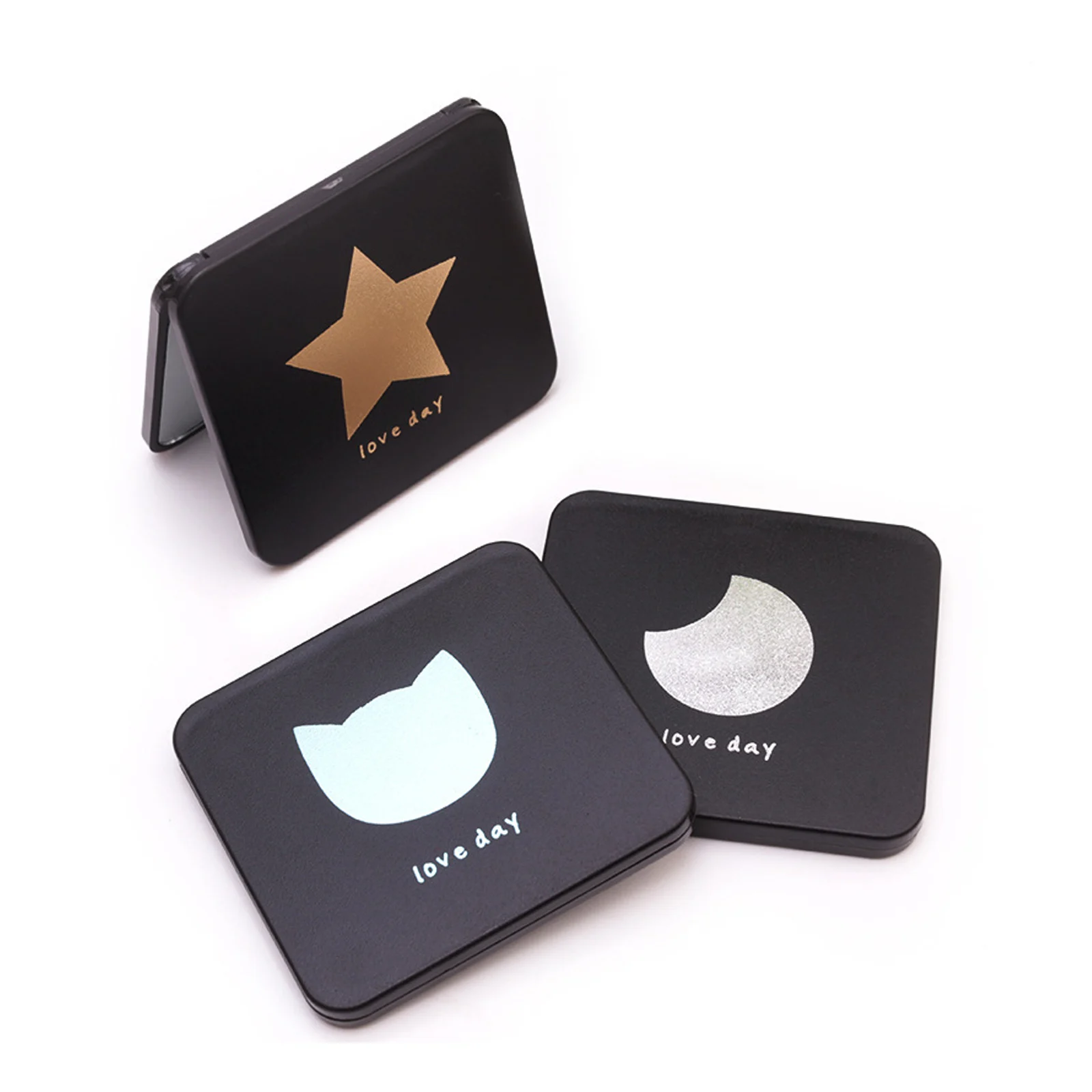 Mini Folding Cosmetic Mirror Female Double Sided Makeup Mirror Portable Travel Square Makeup Accessories Compact Pocket Mirror