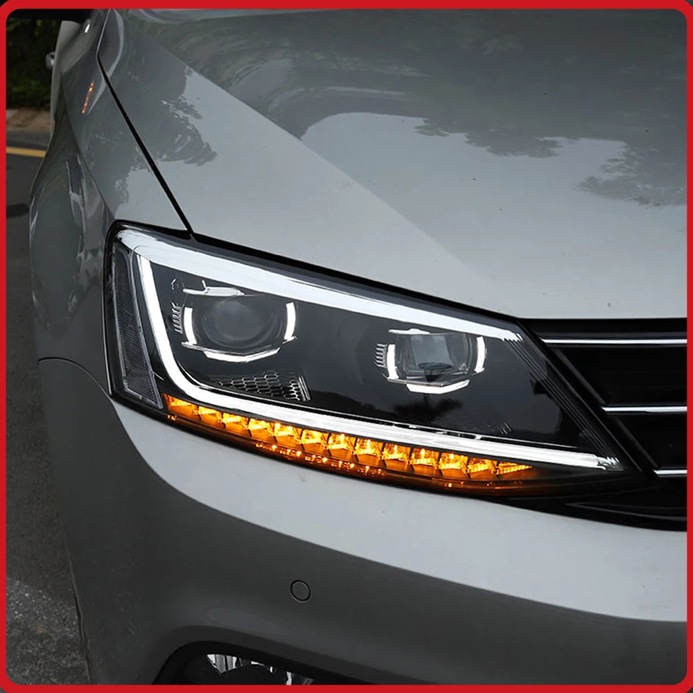 Car Front Lamps For VW Jetta Sagitar Vento 2012-2018 Headlights Assembly Upgrade LED B8 Style High Quality Plug and Play
