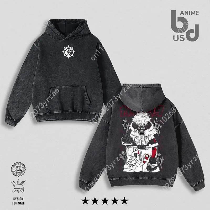 

Gachiakuta Retro Wash Hoodie Super Soft Sweatshirt Mens Womens Pullover Fashion Comfortable Sweatshirts Breathable Vintage Tops