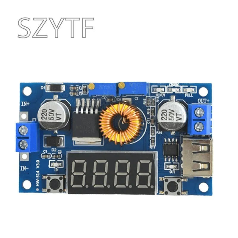 1PCS XL4015 75W DC-DC 5A Voltage Regulators Module Adjustable Buck Module With Voltmeter Display