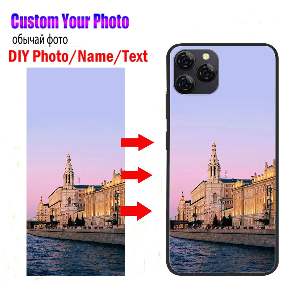 

Customized Photo Phone Cases For BlackView A95 A100 A90 A80S A80 A70 A60 A55 A200 Pro Black Cover DIY Picture Name Text Design