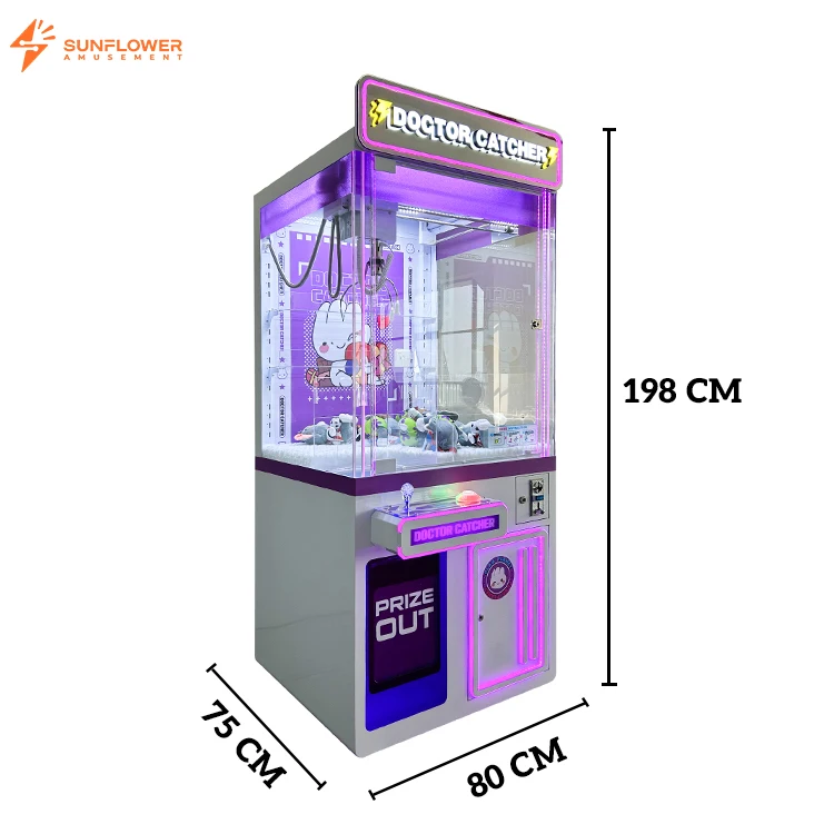 Factory Entertainment Game Machine Coin Operated Crane Customized Large Size Toy Doll Claw Machine With Coin Bill Card Payment