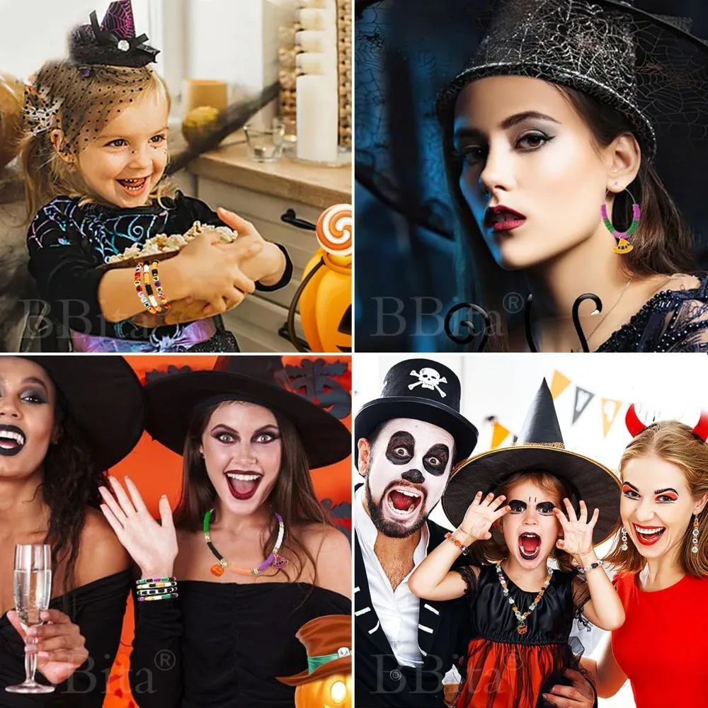 2025 جديد Hot البيع 2086 قطعة هالوين مطرز مجموعة سوار صنع عدة البرية شعبية شبح اليقطين الخفافيش قلادة عدة DIY بها بنفسك مجوهرات #4