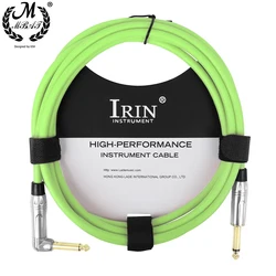 Green 3M Audio Connection Cable Performance Noise Reduction Rubber 6.35mm Straight Bend Adapter for Electric Wood Guitar Bass