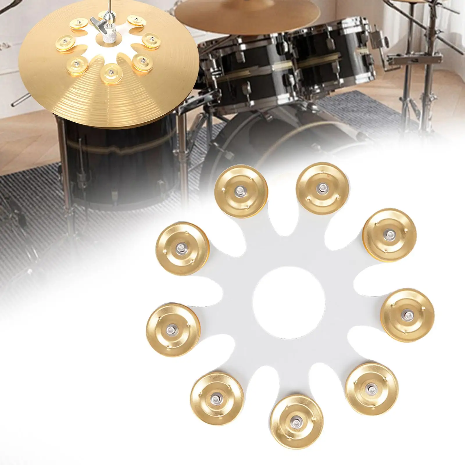 Hi Hat Tambourine Drum Parts Lightweight Easy to Install Sturdy Multiuse Drum Cymbals for Stage Performance Concert Party KTV