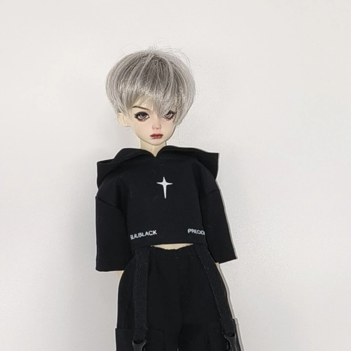 1/4 Doll's Clothes Suit for 45cm Male or Female Bjd Doll Half Sleeved Top Pocket Workwear Shorts Socks Doll Accessories, No Doll