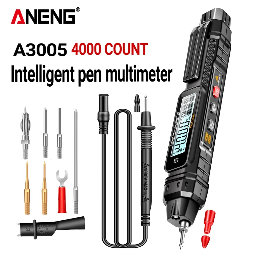 

ANENG A3005 Digital Professional Multimeter Pen Testers AC/DC Voltage Meter Live Zero Line Detector Buzzer Ohm Tester Tools