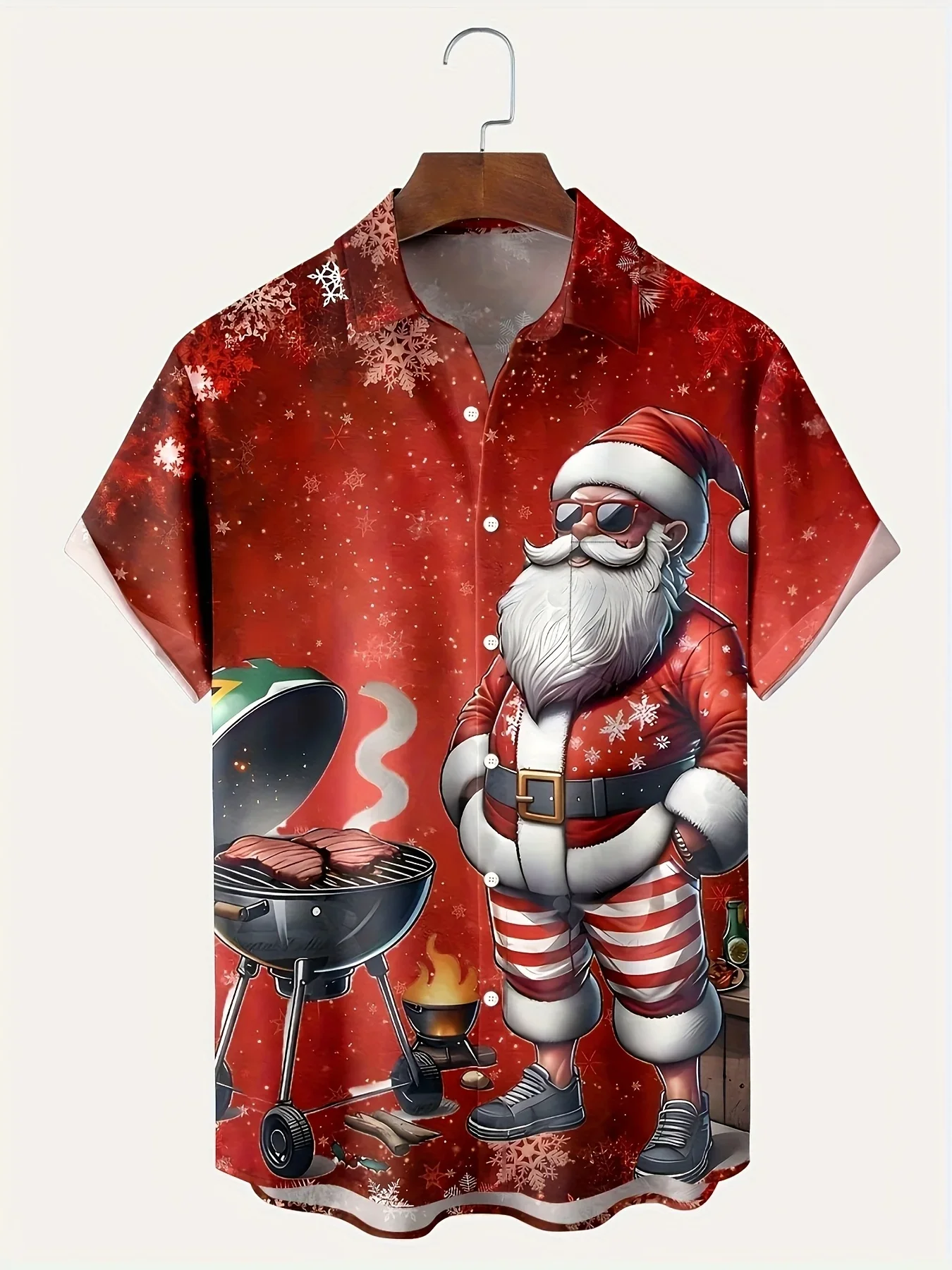Men's Urban Fashion Hawaiian Shirt Summer Man Short Sleeve Cool Beach Print Lightweight Breathable Casual Party Tops