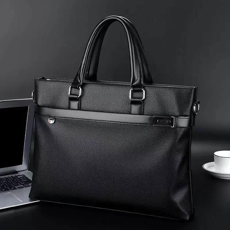 Klasyczny biznes PU Leather Man teczka marka komputer Laptop torba na ramię męska torebka Messenger torby torba męska wysokiej jakości