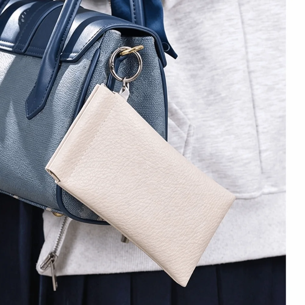 PU Leather Eyeglass Storage Bag Dustproof Automatic Closure Glasses Protective Case Hanging Spring Hinge Eyewear Pouch